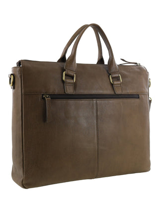 Laptop & Business bags Oak / Leather PC 3709 OAK Pierre Cardin Men's Italian Leather Business Briefcase/Messenger Bag in Oak