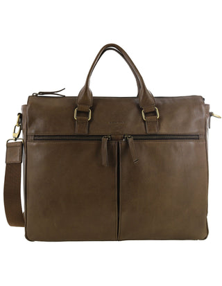 Laptop & Business bags Oak / Leather PC 3709 OAK Pierre Cardin Men's Italian Leather Business Briefcase/Messenger Bag in Oak