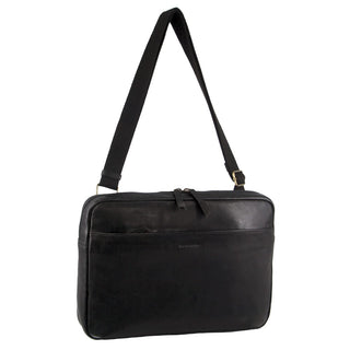 Laptop & Business bags Black / Leather PC 3765 BLK Pierre Cardin Men's Italian Leather Business Computer Bag in Black