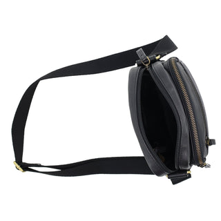 Crossbody Bag Black / Leather PC 3764 BLK Pierre Cardin Men's Italian Leather Crossbody Bag in Black