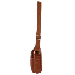 Crossbody Bag Cognac / Leather PC 3764 COGN Pierre Cardin Men's Italian Leather Crossbody Bag in Cognac