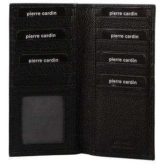 Leather Wallet Black / Leather PC 1905 BLK Pierre Cardin Men's Italian Leather Suit Wallet in Black