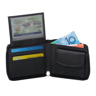 Leather Wallet Black / Leather PC 10344 BLK Pierre Cardin Men's Italian Leather Wallet in Black