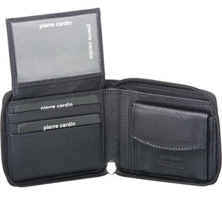 Leather Wallet Black / Leather PC 10344 BLK Pierre Cardin Men's Italian Leather Wallet in Black