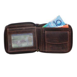 Leather Wallet Chocolate / Leather PC 10344 CHOC Pierre Cardin Men's Italian Leather Wallet in Chocolate