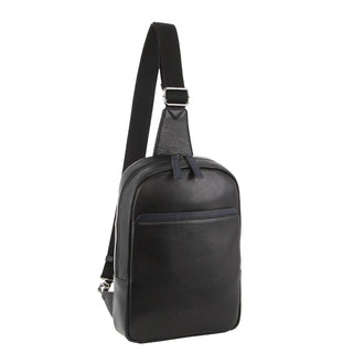 Sling Bag Black / Leather PC 3825 BLACK/NAVY Pierre Cardin Men's Leather 3-Way Sling Bag in Black