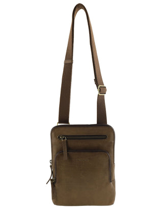 Crossbody Bag Oak / Leather PC 4006 OAK Pierre Cardin Men's Leather Casual Crossbody Bag in Oak