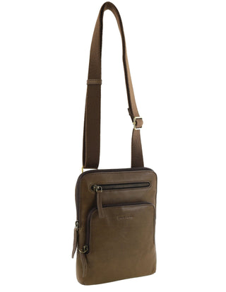 Crossbody Bag Oak / Leather PC 4006 OAK Pierre Cardin Men's Leather Casual Crossbody Bag in Oak