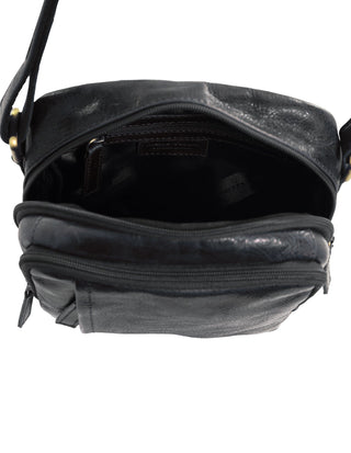 Crossbody Bag Black / Leather PC 4095 BLK Pierre Cardin Men's Leather Classic Crossbody Bag in Black