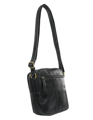 Crossbody Bag Black / Leather PC 4095 BLK Pierre Cardin Men's Leather Classic Crossbody Bag in Black