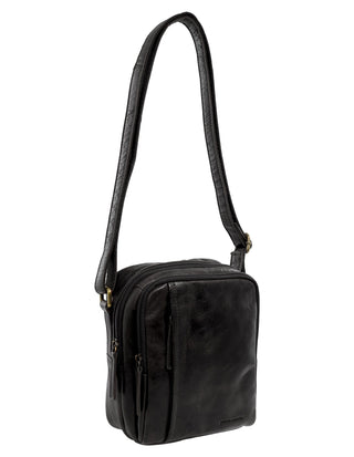Crossbody Bag Black / Leather PC 4095 BLK Pierre Cardin Men's Leather Classic Crossbody Bag in Black