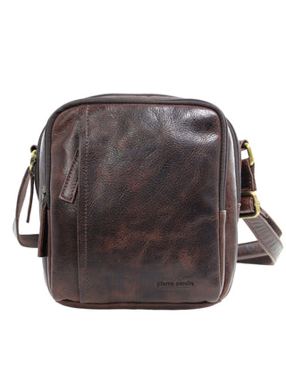 Crossbody Bag Chocolate / Leather PC 4095 CHOC Pierre Cardin Men's Leather Classic Crossbody Bag in Chocolate