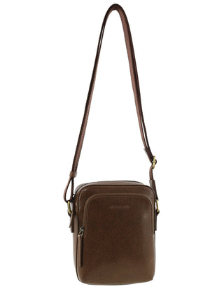 Crossbody Bag Oak / Leather PC 4007 OAK Pierre Cardin Men's Leather Classic Crossbody Bag in Oak