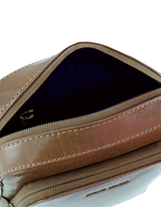 Crossbody Bag Oak / Leather PC 4007 OAK Pierre Cardin Men's Leather Classic Crossbody Bag in Oak