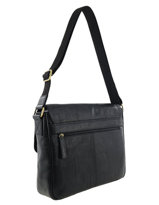 Laptop & Business bags Black / Leather PC 4094 BLK Pierre Cardin Men's Leather Classic Messenger/Computer Bag in Black