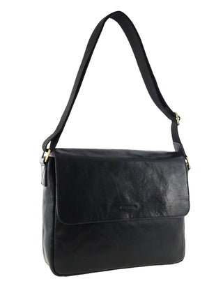 Laptop & Business bags Black / Leather PC 4094 BLK Pierre Cardin Men's Leather Classic Messenger/Computer Bag in Black