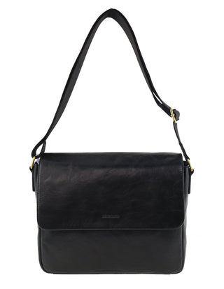Laptop & Business bags Black / Leather PC 4094 BLK Pierre Cardin Men's Leather Classic Messenger/Computer Bag in Black