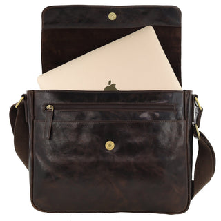 Laptop & Business bags Chocolate / Leather PC 4094 CHOC Pierre Cardin Men's Leather Classic Messenger/Computer Bag in Chocolate