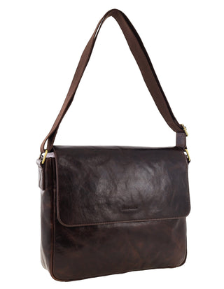 Laptop & Business bags Chocolate / Leather PC 4094 CHOC Pierre Cardin Men's Leather Classic Messenger/Computer Bag in Chocolate