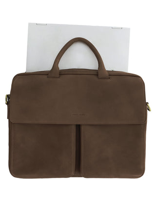 Laptop & Business bags Oak / Leather PC 3963 OAK Pierre Cardin Men's Leather Classic Messenger/Computer Bag in Oak