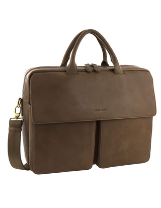 Laptop & Business bags Oak / Leather PC 3963 OAK Pierre Cardin Men's Leather Classic Messenger/Computer Bag in Oak