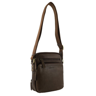 Crossbody Bag Oak / Leather PC 3961 OAK Pierre Cardin Men's Leather Compact Crossbody Bag in Oak