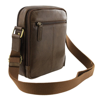 Crossbody Bag Oak / Leather PC 3961 OAK Pierre Cardin Men's Leather Compact Crossbody Bag in Oak