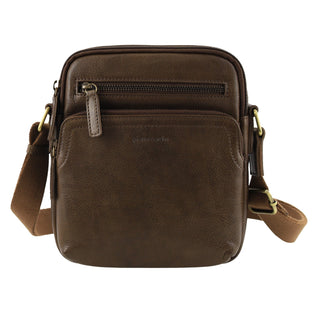 Crossbody Bag Oak / Leather PC 3961 OAK Pierre Cardin Men's Leather Compact Crossbody Bag in Oak