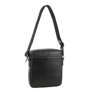 Crossbody Bag Black / Leather PC 3827 BLACK/NAVY Pierre Cardin Men's Leather Cross-Body Bag in Black