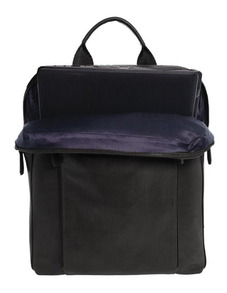 Backpack Black / Leather PC 3967 BLK Pierre Cardin Men's Leather Functional Business/Laptop Backpack in Black