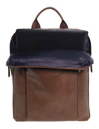 Backpack Oak / Leather PC 3967 OAK Pierre Cardin Men's Leather Functional Business/Laptop Backpack in Oak