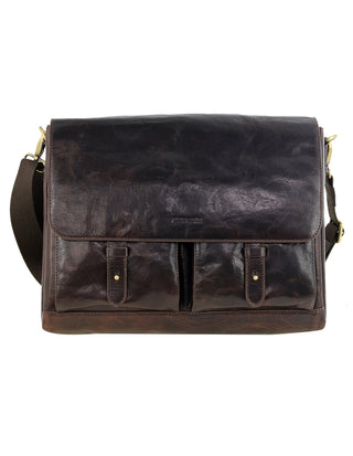 Laptop & Business bags Chocolate / Leather PC 4092 CHOC Pierre Cardin Men's Leather Refined Messenger/Computer Bag in Chocolate