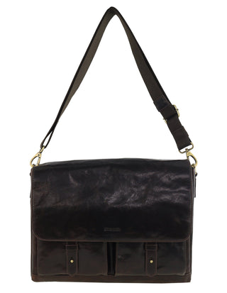 Laptop & Business bags Chocolate / Leather PC 4092 CHOC Pierre Cardin Men's Leather Refined Messenger/Computer Bag in Chocolate