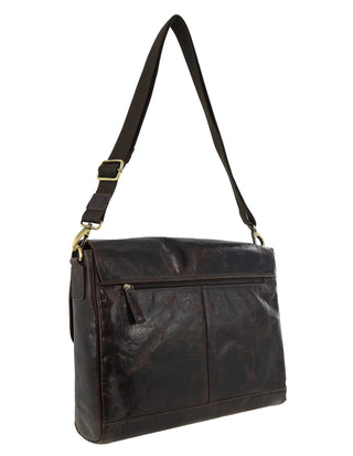 Laptop & Business bags Chocolate / Leather PC 4092 CHOC Pierre Cardin Men's Leather Refined Messenger/Computer Bag in Chocolate