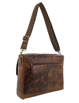 Laptop & Business bags Cognac / Leather PC 4092 COGN Pierre Cardin Men's Leather Refined Messenger/Computer Bag in Cognac
