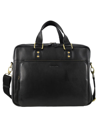 Laptop & Business bags Black / Leather PC 3960 BLK Pierre Cardin Men's Leather Rustic Business/Laptop Bag in Black