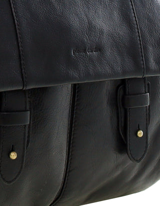 Laptop & Business bags Black / Leather PC 4093 BLK Pierre Cardin Men's Leather Rustic Messenger/Computer Bag in Black