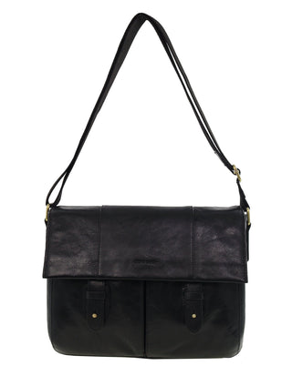Laptop & Business bags Black / Leather PC 4093 BLK Pierre Cardin Men's Leather Rustic Messenger/Computer Bag in Black