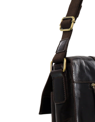 Laptop & Business bags Chocolate / Leather PC 4093 CHOC Pierre Cardin Men's Leather Rustic Messenger/Computer Bag in Chocolate