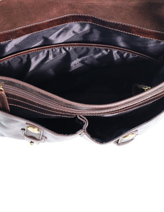 Laptop & Business bags Chocolate / Leather PC 4093 CHOC Pierre Cardin Men's Leather Rustic Messenger/Computer Bag in Chocolate