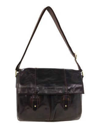 Laptop & Business bags Chocolate / Leather PC 4093 CHOC Pierre Cardin Men's Leather Rustic Messenger/Computer Bag in Chocolate