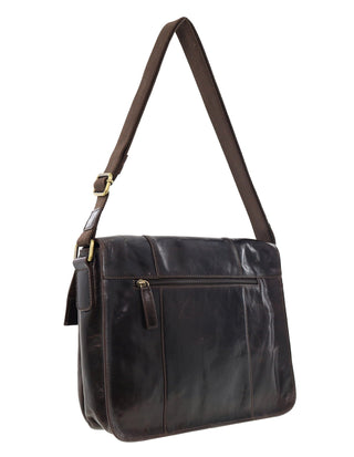 Laptop & Business bags Chocolate / Leather PC 4093 CHOC Pierre Cardin Men's Leather Rustic Messenger/Computer Bag in Chocolate