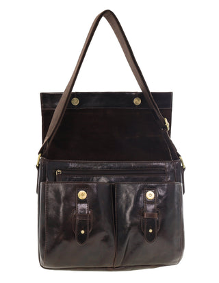 Laptop & Business bags Chocolate / Leather PC 4093 CHOC Pierre Cardin Men's Leather Rustic Messenger/Computer Bag in Chocolate