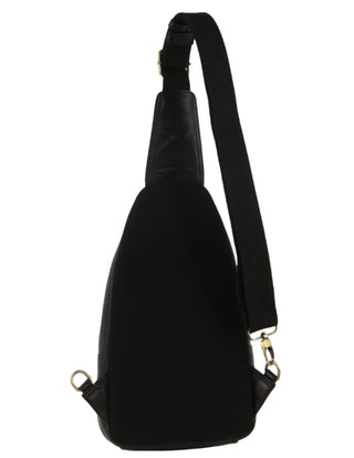 Sling Bag Black / Leather PC 3711 BLK Pierre Cardin Men's Leather Sling Bag in Black