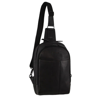 Sling Bag Black / Leather PC 3882 BLK Pierre Cardin Men's Leather Sling Bag in Black