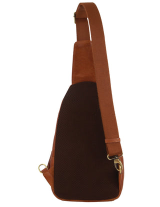 Sling Bag Cognac / Leather PC 3711 COGN Pierre Cardin Men's Leather Sling Bag in Cognac