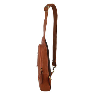 Sling Bag Cognac / Leather PC 3711 COGN Pierre Cardin Men's Leather Sling Bag in Cognac