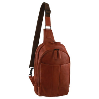 Sling Bag Cognac / Leather PC 3882 COGNAC Pierre Cardin Men's Leather Sling Bag in Cognac