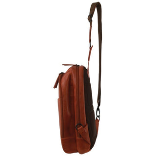 Sling Bag Cognac / Leather PC 3882 COGNAC Pierre Cardin Men's Leather Sling Bag in Cognac