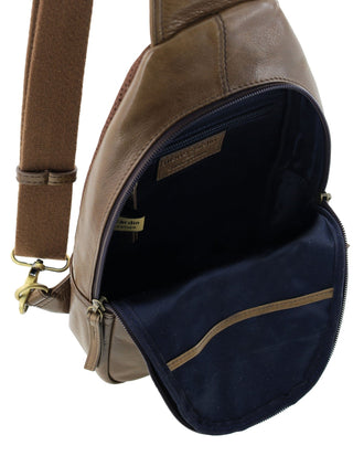 Sling Bag Oak / Leather PC 3711 OAK Pierre Cardin Men's Leather Sling Bag in Oak